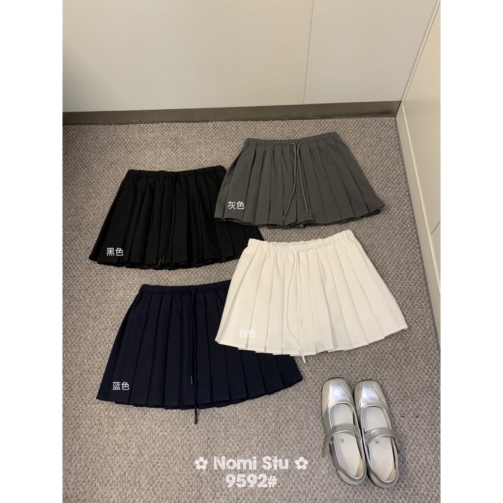 𝑾𝑮𝑾𝑬• Chân váy xếp ly cạp dây rút 9592 wgwe hàng QC size SM