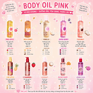 [ NHIỀU MÙI ]  Dầu Dưỡng Da Toàn Thân Body Oil PINK 236ml