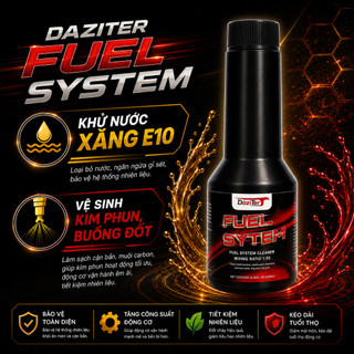 Phụ Gia Xăng Daziter 70ml cho xe máy, vệ sinh Kim Phun, Buồng Đốt, Khử Nước Xăng E10