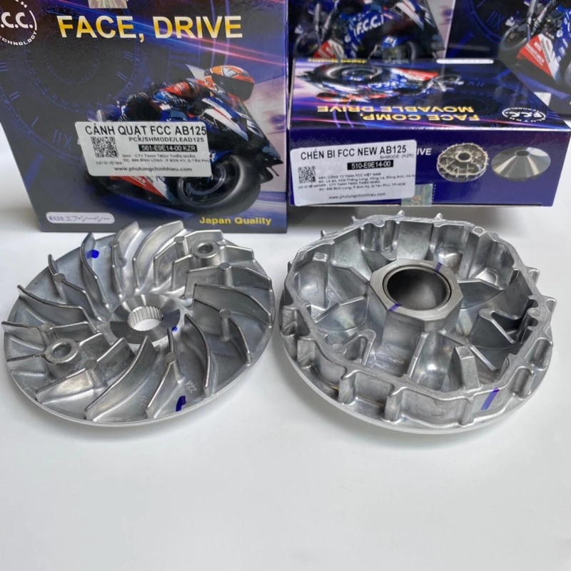 Full Bộ Nồi Trước FCC Chính Hãng Cho AB125, Vision (K44), Lead 125, SH Việt, AB 110 - Đầy Đủ Chén Bi