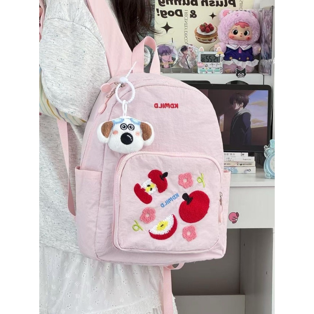 ⁠[ORDER] Balo Đi Học Nữ Ulzzang KDMILD Thêu Quả Táo Đựng Vừa Laptop 13.6 inch Học Sinh Cấp 2 Cấp 3 Đ
