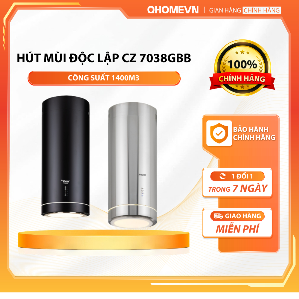 Máy hút mùi Canzy CZ 7038GBB | CZ 7038GB | Thiết kế đảo cao cấp, hiệu suất mạnh mẽ, hàng chính hãng
