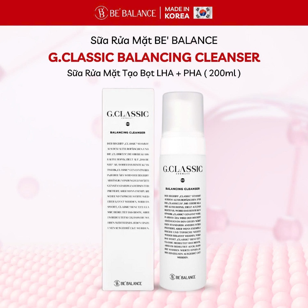 [DATE 2028] Sữa rửa mặt Bebalance Gclassic Balancing Cleanser 200ml
