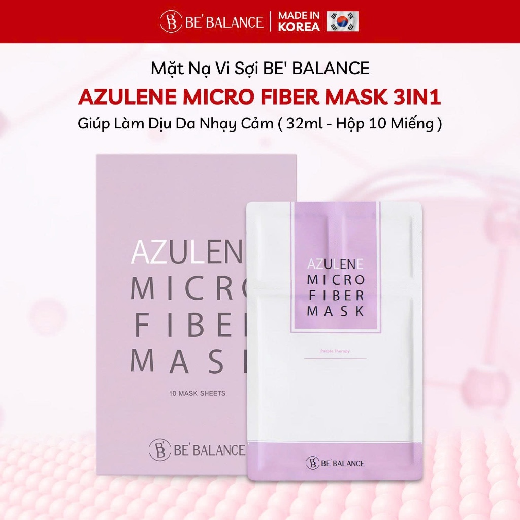 MICRO FIBER MASK AZULENE - Mặt nạ detox, làm dịu da (1 hộp 10 miếng)