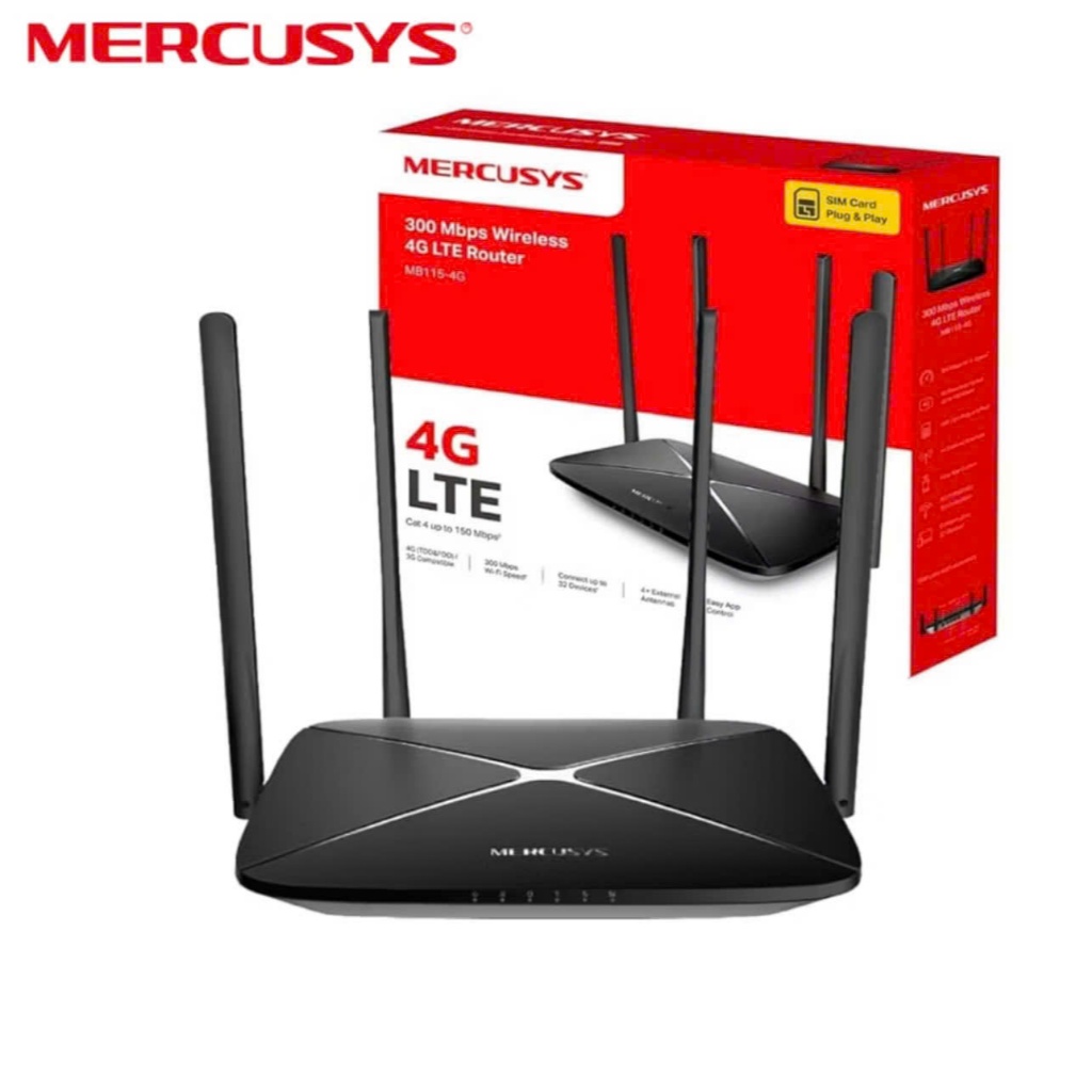 Bộ Phát WiFi 4G LTE Mercusys MB115-4G 300Mbps - Cắm SIM Là Dùng, Kết Nối Ổn Định, Bảo Hành 24 Tháng