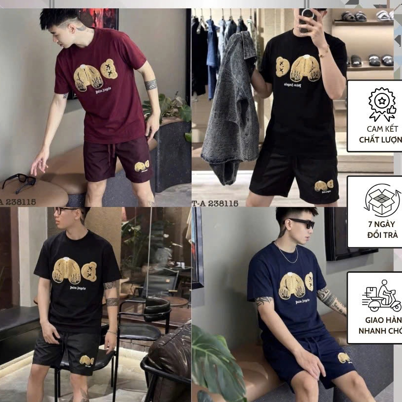 Bộ Cộc Nam Thêu Hình Mặt Gấu Xù Trước Ngực Cực Hót - Bộ Cộc Nam Phối Quần Gió Cao Cấp Siêu Hot 2024 | BigBuy360 - bigbuy360.vn