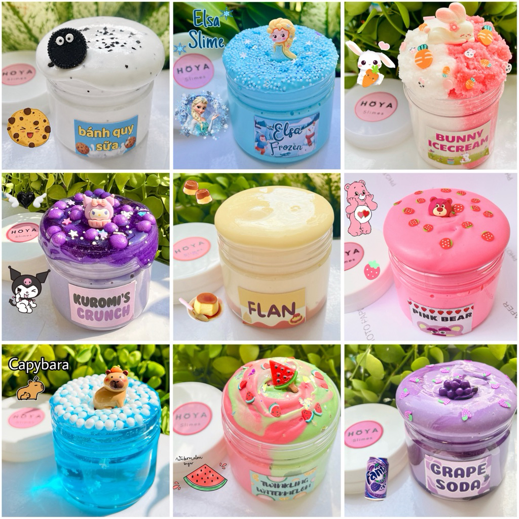 HoyaSlimes - Tổng Hợp Các Mẫu Slime Cơ Bản/Slime Mây/Slam Bơ/Clear Slime/ Kèm…