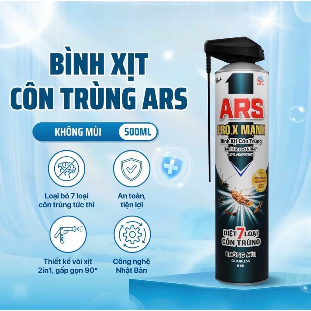 Bình xịt côn trùng xịt muỗi ARS/Raid cực mạnh diệt 7 loại côn trùng