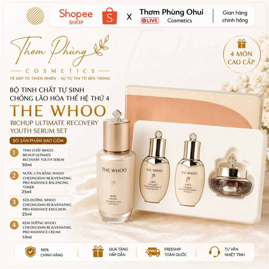[ Hàng Cty có tem ] SERUM THE WHOO Bichup Ultimate Recovery Youth Serum 50ml