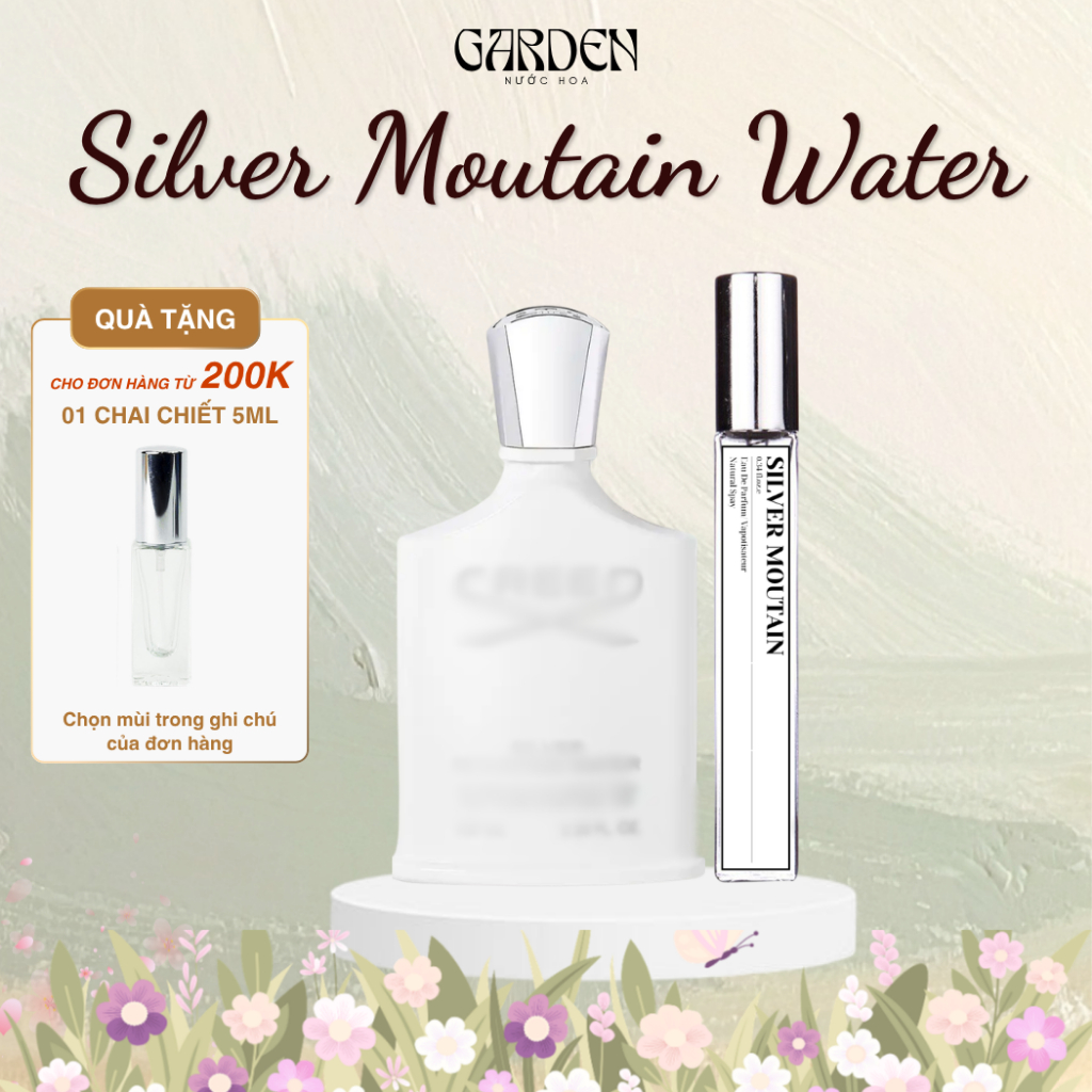 Nước Hoa Unisex Chiết Silver Moutain Water GARDEN SCENT, Dầu Thơm Hương Thơm Ngát, Tươi Mới, Sảng Kh