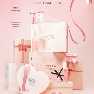 Hộp Quà Nến Kèm Tinh Dầu Thơm Phòng CITTA Camellia, Giúp Thư Giãn Giảm Stress - Chính Hãng SOYAMOO
