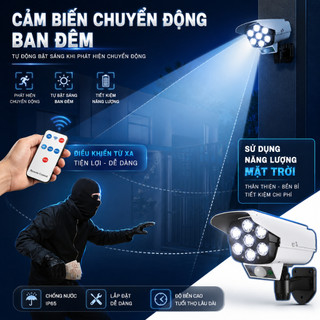 (RẺ VÔ ĐỊCH) 🔥 Đèn cảm biến chuyển động giả camera ban đêm Chống Trộm tích điện Năng Lượng Mặt Trời  - Chống Nước