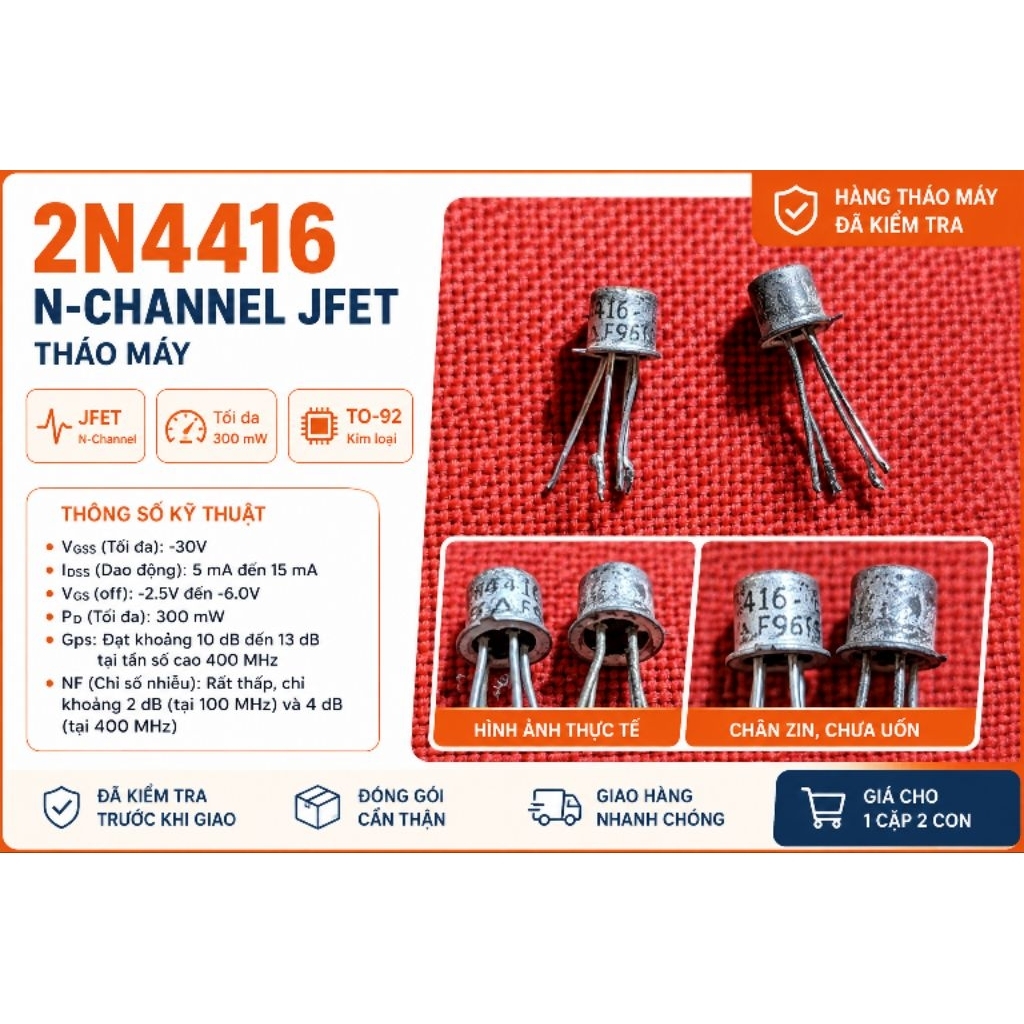 2N4416 N-Channel Jfet tháo máy.
