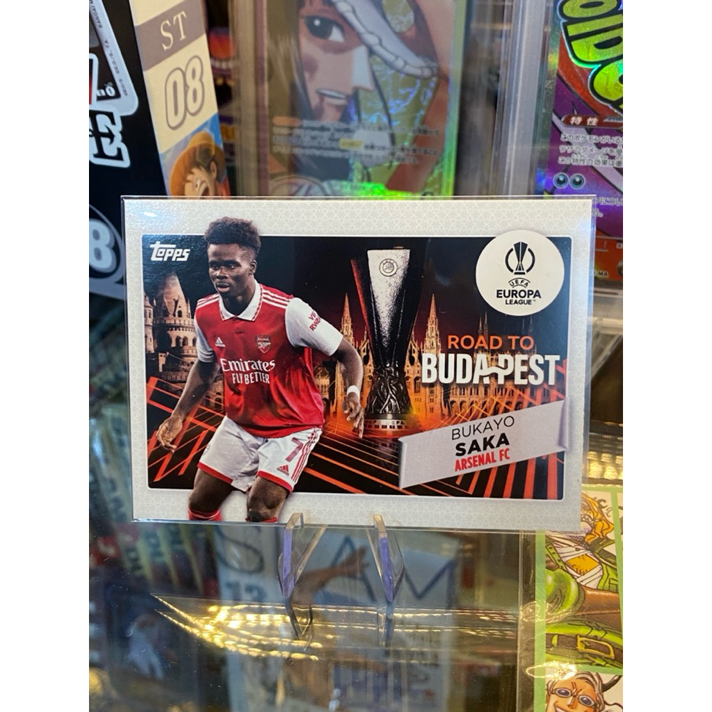 [NHÀ VÔ ĐỊCH EPL 2026] Thẻ Cầu Thủ Bukayo Saka Topps UCC 2023 Áo Arsenal ROAD TO BUDAPEST