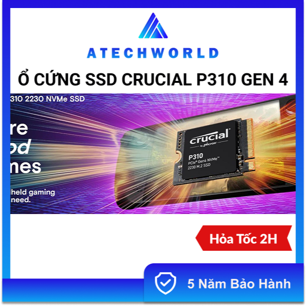 Ổ Cứng SSD Crucial P310 1TB 2TB PCIe Gen4 NVMe 2280 M.2 - Hàng Chính Hãng - BH 5 Năm - Có Xuất VAT