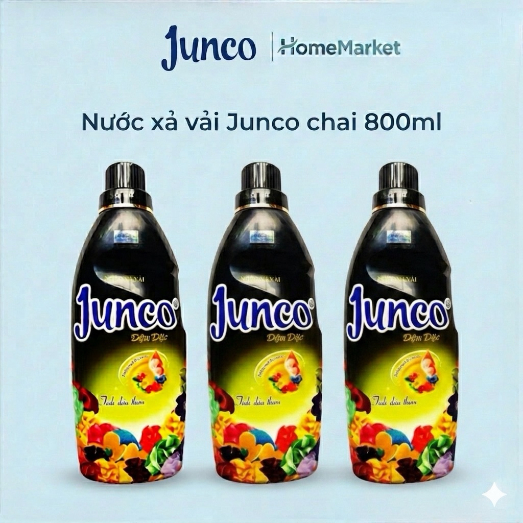 Nước Xả Vải JunCo Chai 800ML Đậm Đặc - màu đen