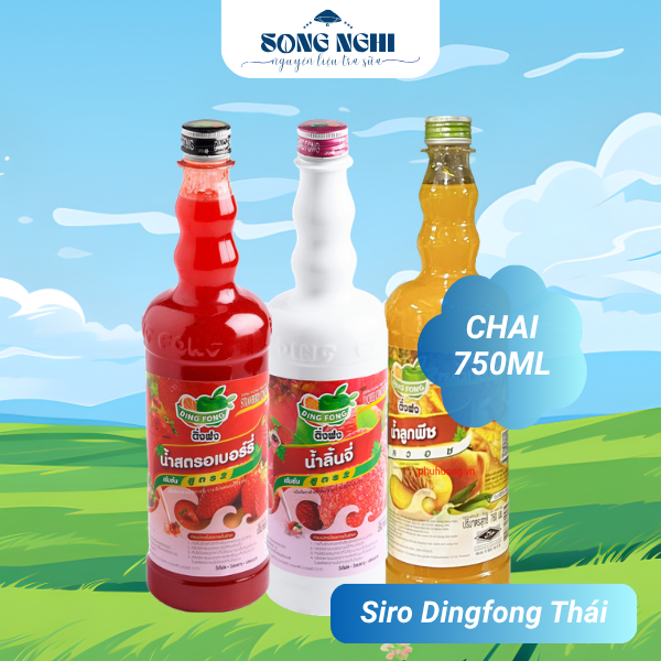 [COMBO 3 CHAI] Syrup/ Siro DingFong 760ml Thái - siro ding fong, nắp thiếc syrup Thái Dingfong
