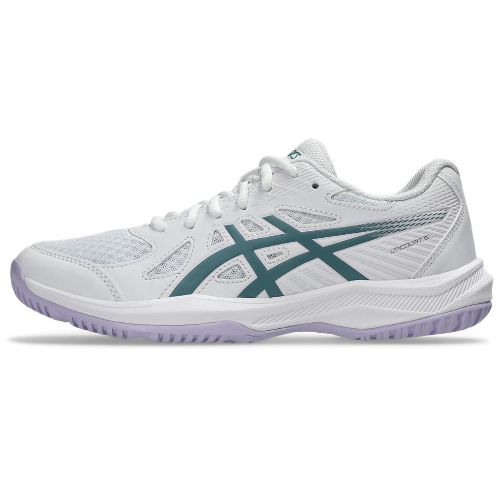 Giày Indoor Nữ ASICS UPCOURT 6 White/Foggy Teal 1072A107.106