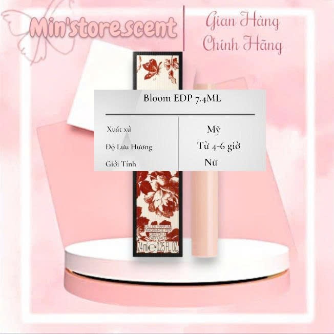 Nước hoa Nữ   Min'store.Scent Bloom EDP mini 7.4ml |Chính Hãng|