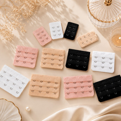 Miếng nối móc áo ngực 2MAMA loại 3 móc bằng thép không gỉ (màu da và đen)