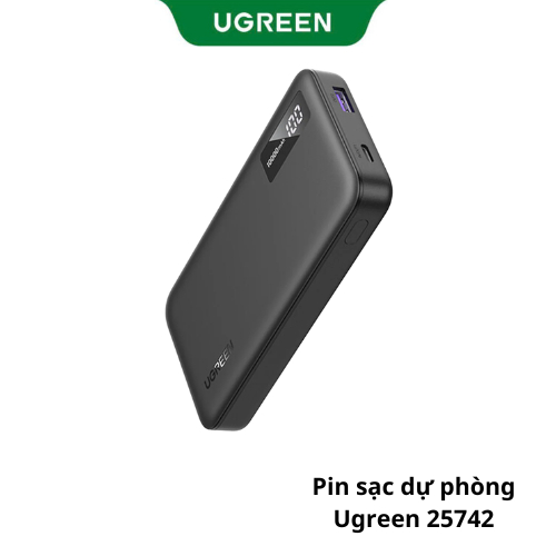 Pin sạc dùng cho điện thoại 10000mAh Li-ion màu ghi 2 cổng đầu ra Ugreen 25742 PB311