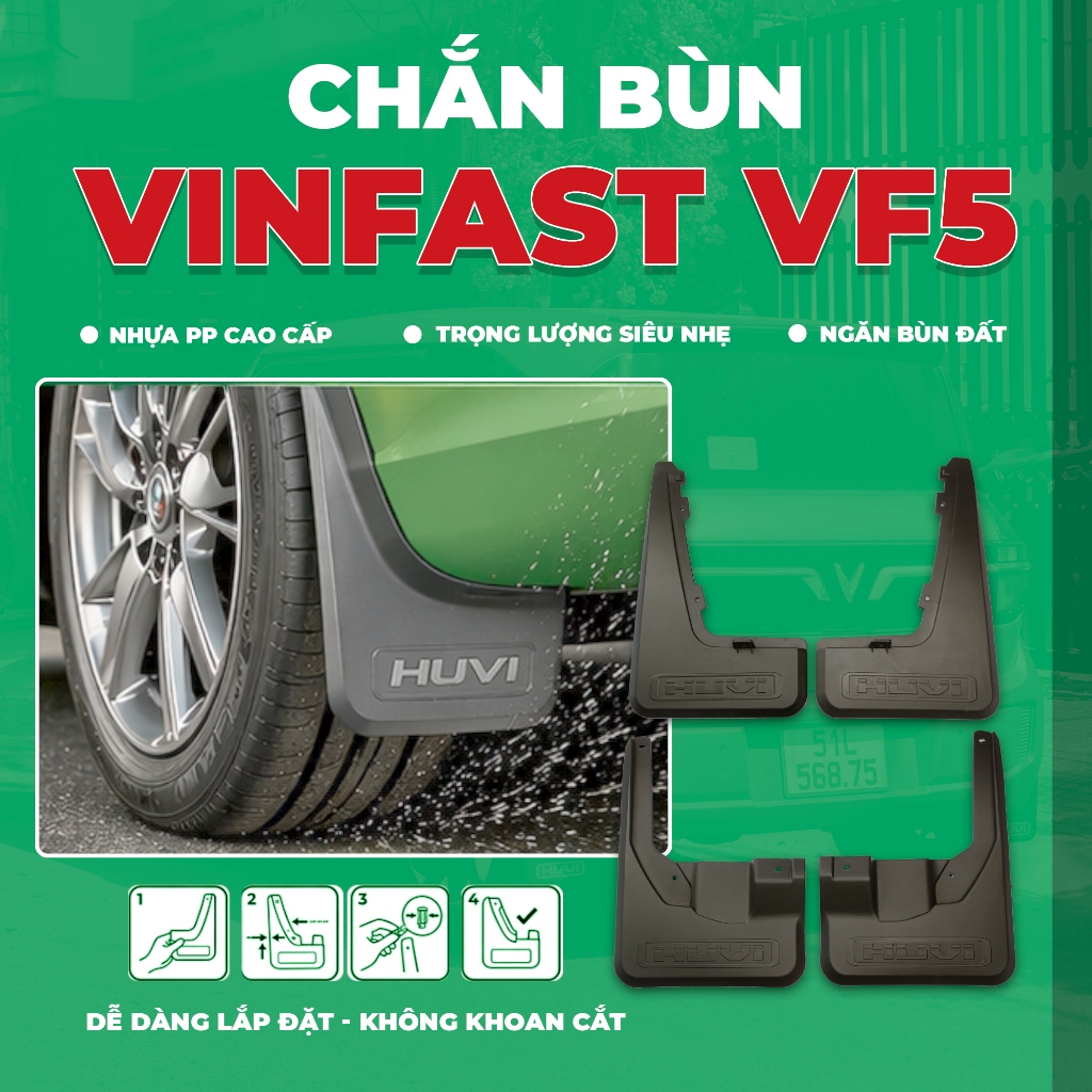 VÈ CHẮN BÙN VINFAST VF5 CỦA HUVI – GIẢI PHÁP GIỮ XE LUÔN SẠCH & BỀN ĐẸP