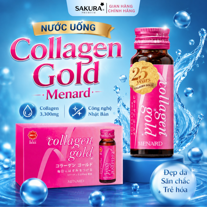 [Chính hãng 100%] Nước Uống Collagen Gold Menard Nhật Bản(10 Chai x 30ml) - Giúp Làn Da Săn Chắc Và 