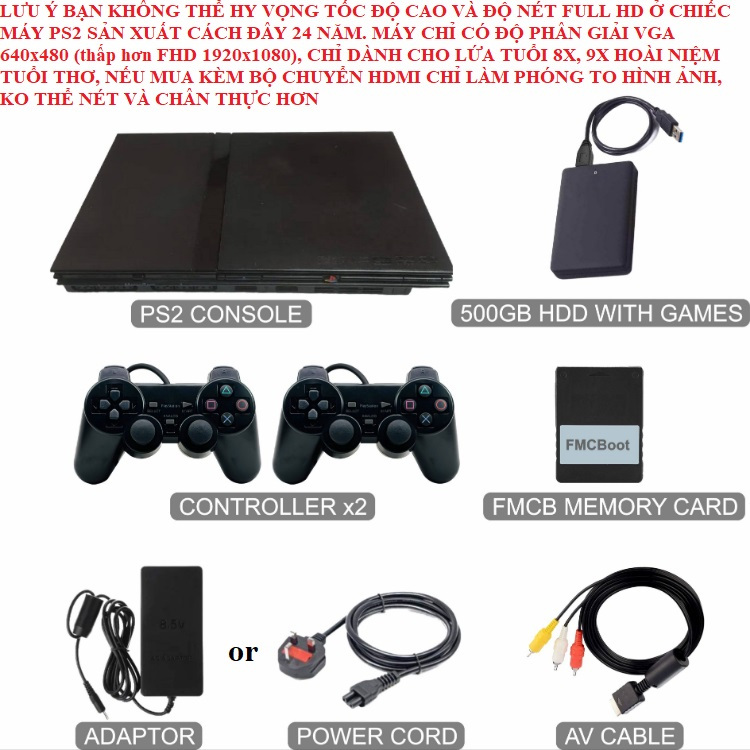 Máy chơi Game PS2 FAT Slim cũ kèm ổ cứng Full Game, Bảo hành 6 tháng