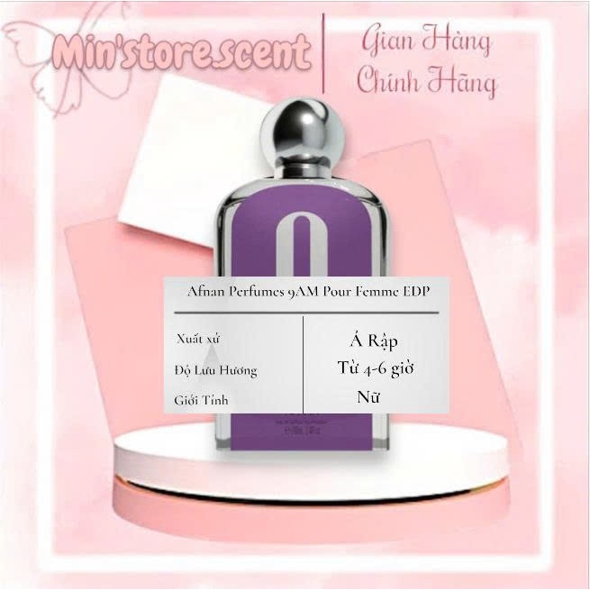 Nước Hoa Nữ Afnan 9PM Pour Femme EDP