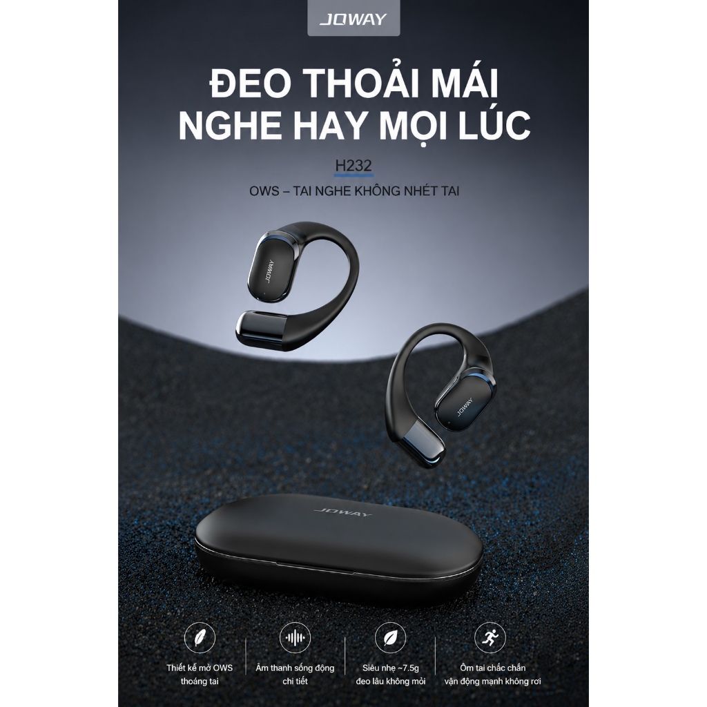 Tai Nghe Bluetooth Không Dây JOWAY H232 OWS – TAI NGHE MỞ THẾ HỆ MỚI