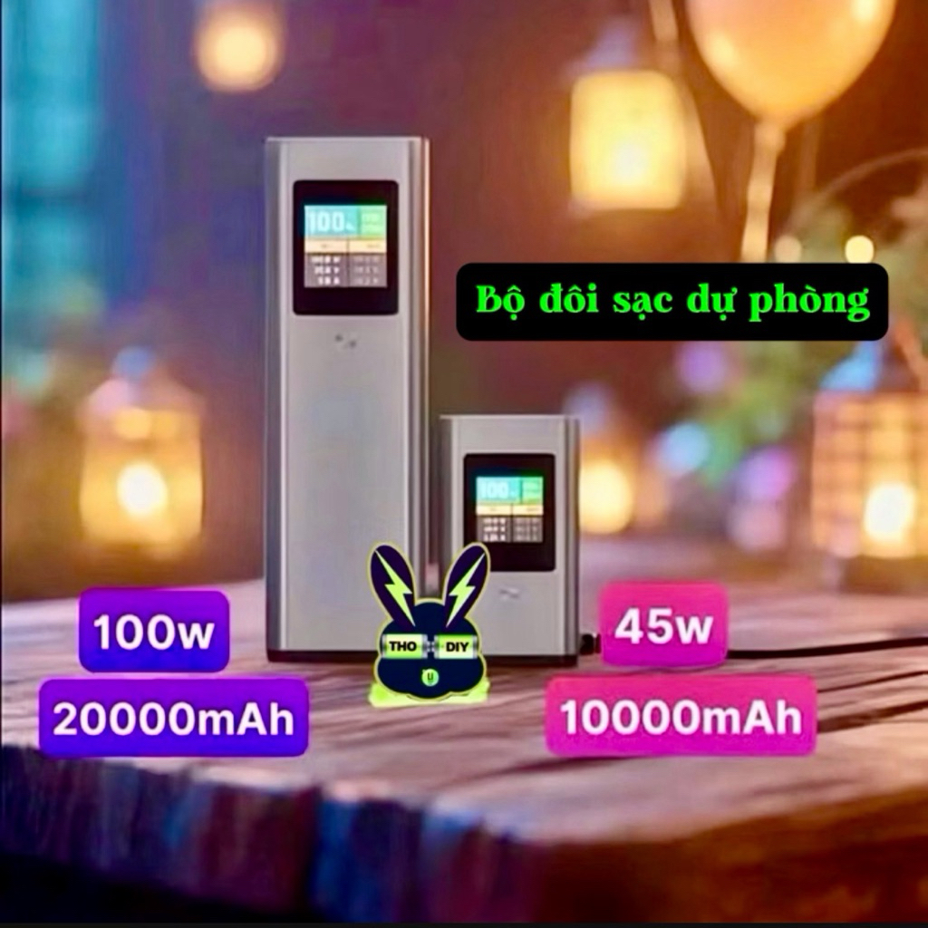 VỎ sạc dự phòng 45w 100w 10000 mAh 20000mAh type C sạc laptop, Macbook sạc SIÊU NHANH (không kèm PIN