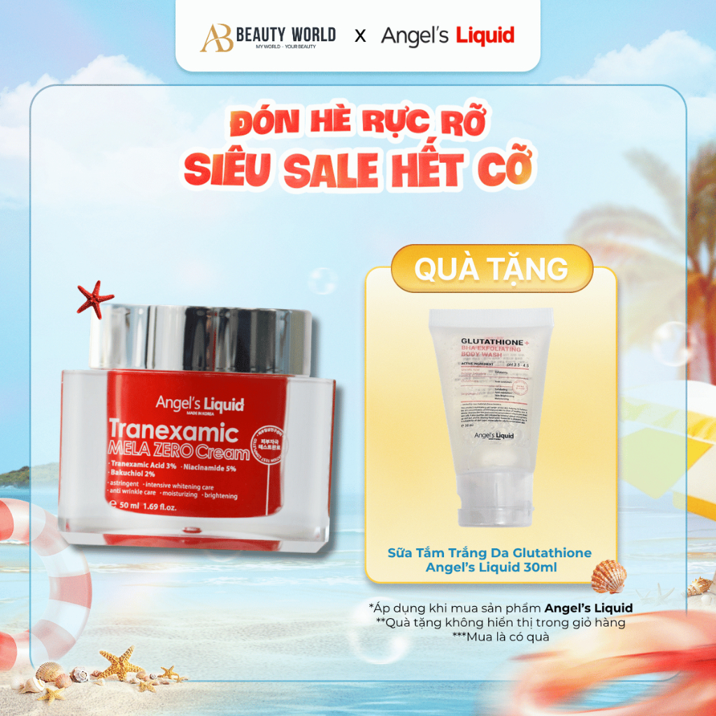 Kem Dưỡng Angel’s Liquid Tranexamic Mela Zero Cream 50ml AB Beauty World Sản Phẩm Chính Hãng