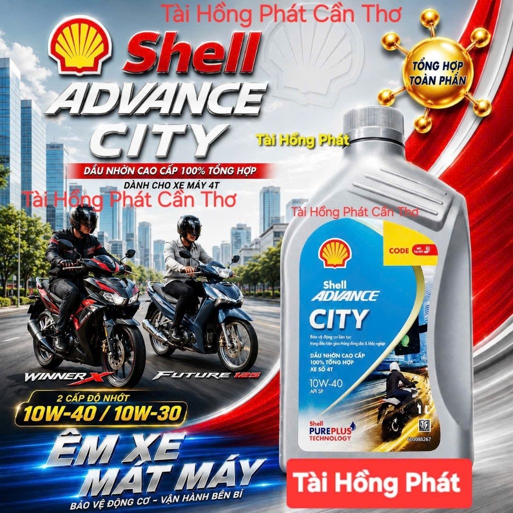 Dầu Nhớt SHELL Advance City 10w40,10w30 xe số , côn tay.