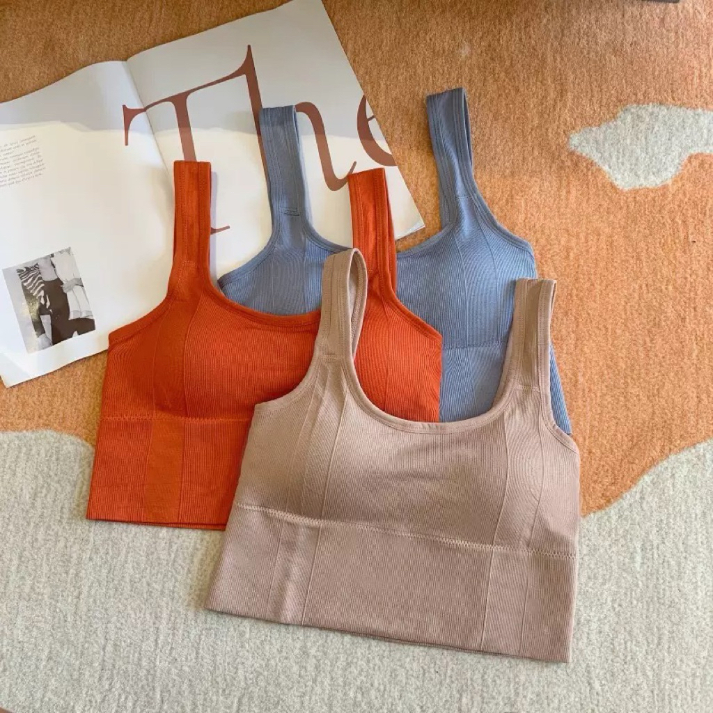 Áo TT dây to . Áo bra thể thao nữ có mút ngực free size 40-52kg
