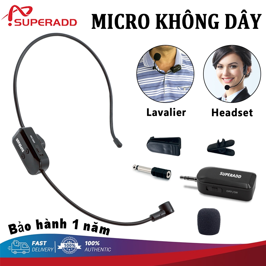 Micro không dây SUPERADD KX-730 2.4G Tiêu thụ điện năng thấp Micro giảng dạy…