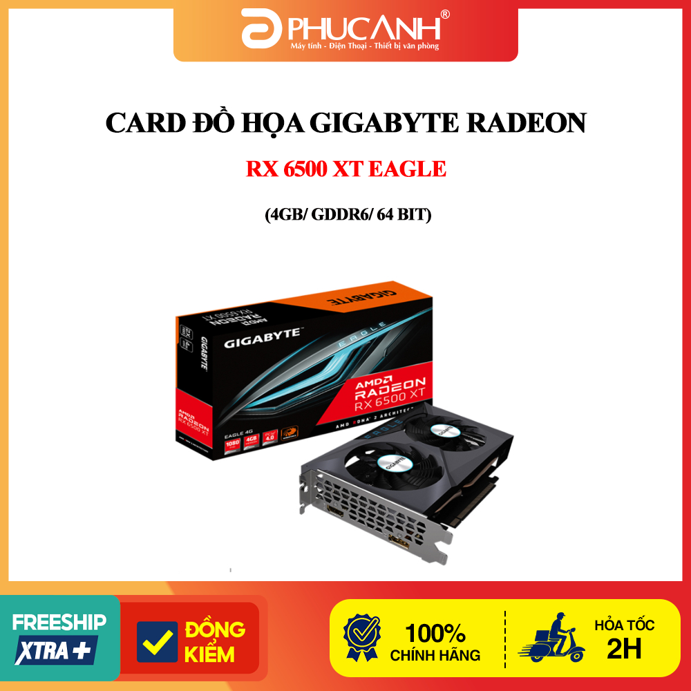 Card đồ họa Gigabyte Radeon RX 6500 XT EAGLE (4GB/ GDDR6/ 64 bit)