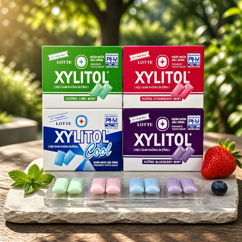 KẸO SINGUM XYLITOL KHÔNG ĐƯỜNG CỰC NGON HỘP 15 VỈ