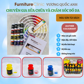 [TẶNG CHỐT MÀU] Màu sơn da gốc nước Hãng Furniture Clinic đẹp bền tiết kiệm - Leather Colourant 30ml