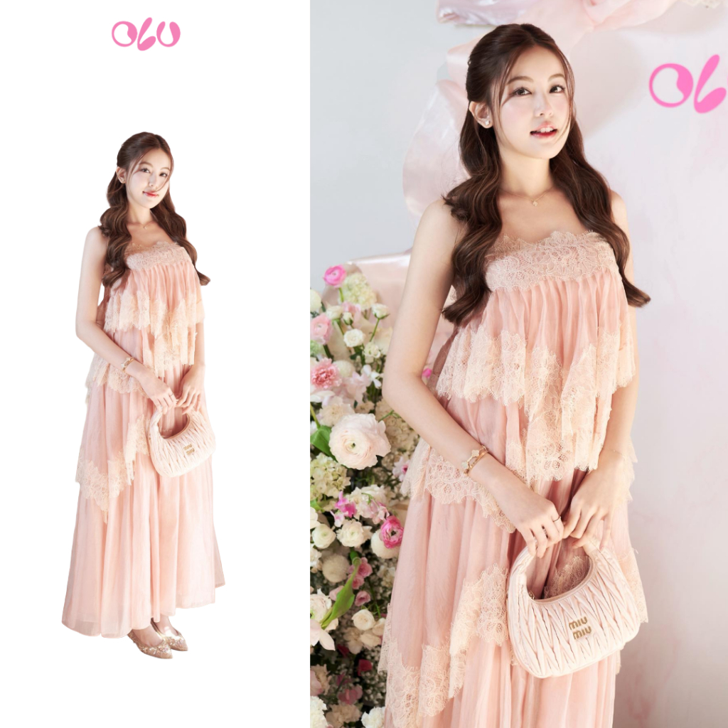 Váy maxi OLV 2 dây Lace Chiffon Tiered Layered Maxi Dress nhiều màu đi biển mùa hè | BigBuy360 - bigbuy360.vn