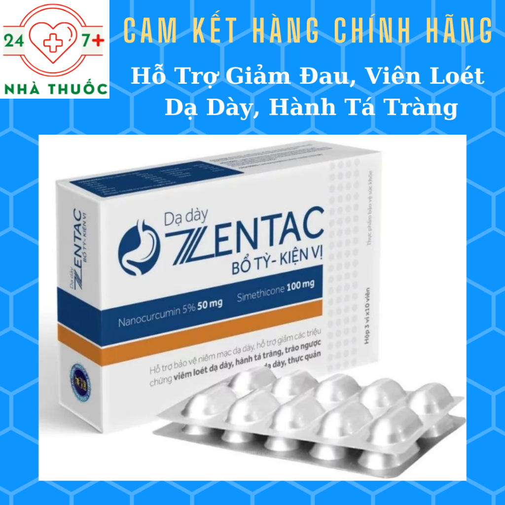 Viên Uống Dạ Dày ZENTAC (HD 2029, 30v) - Hỗ Trợ Giảm Đau Dạ Dày, Giảm Viêm Loét, Trào Ngược Dạ Dày
