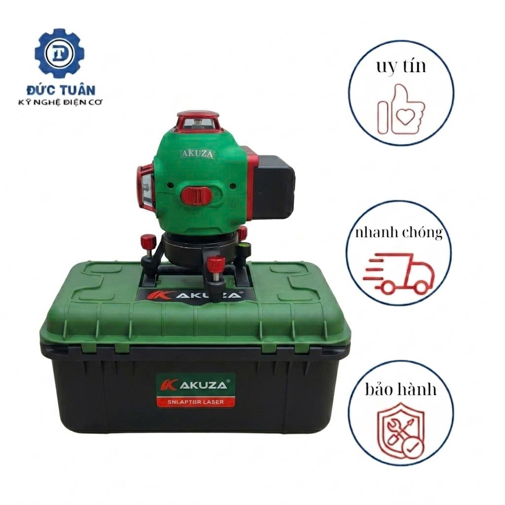 Máy Cân Bằng Laser Akuza 16 Tia Xanh – Có Điều Khiển Từ Xa, Tự Động Cân Bằng, Full Phụ Kiện