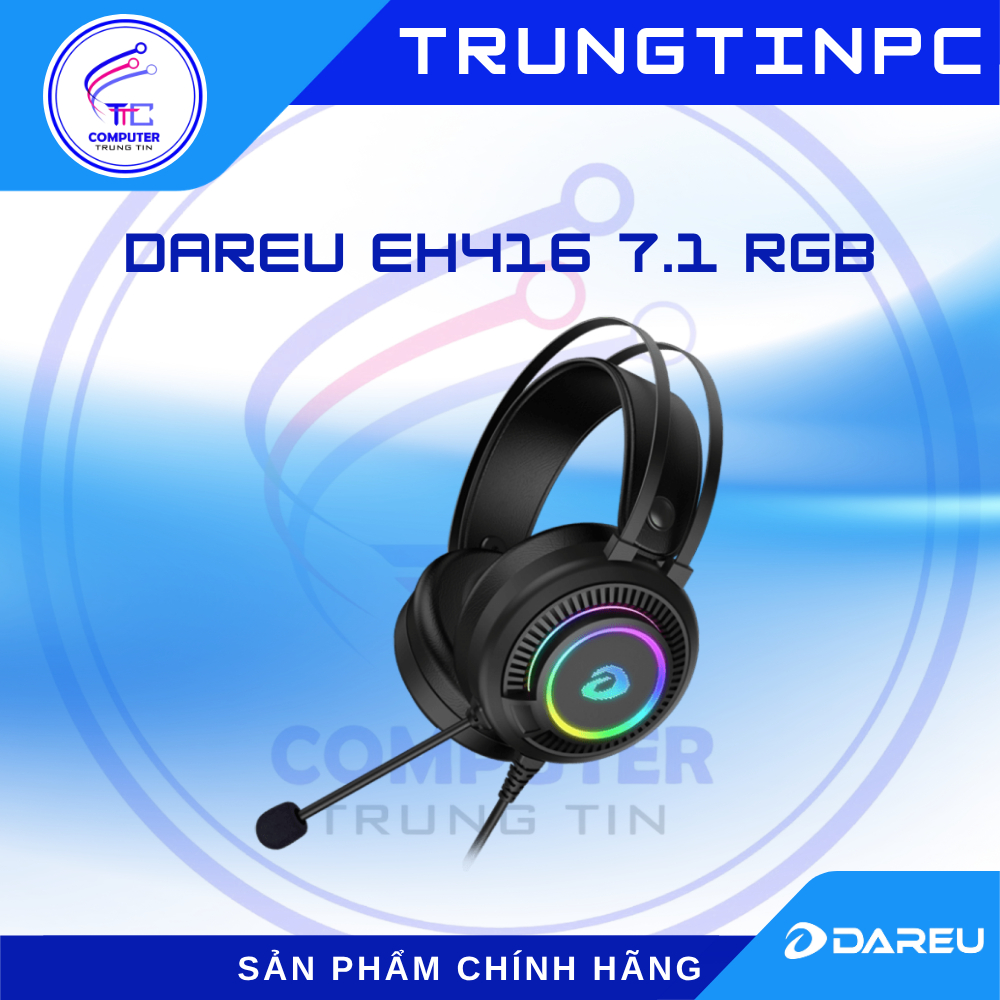 Tai nghe Gaming Dareu EH416 RGB, kết nối USB, âm thanh 7.1