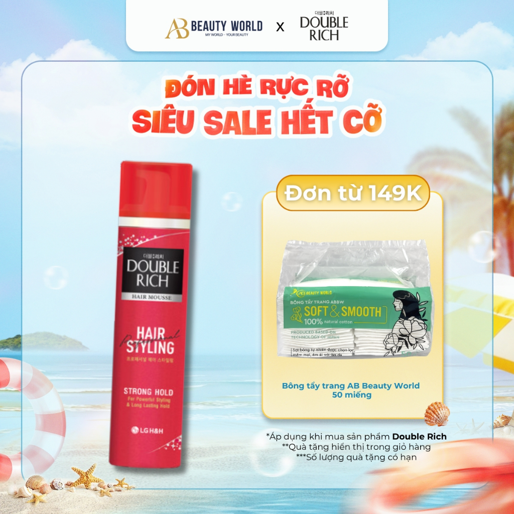 Mousse Tạo Kiểu Tóc Double Rich Hair Mousse 150ml AB Beauty World