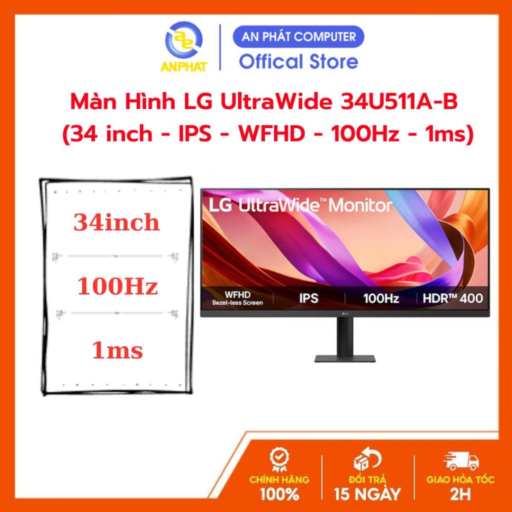[BH 24 Tháng] Màn Hình LG UltraWide 34U511A-B (34 inch - IPS - WFHD - 100Hz - 1ms)