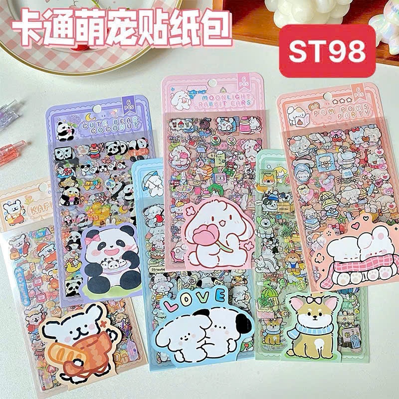 Set 6 tấm sticker cắt sẵn trong hình động vật dễ thương - shop Liam