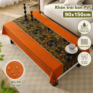 Khăn trải bàn/Thảm lót bàn bằng PVC chống nước, chống dầu, không cần giặt, chịu nhiệt, kiểu dáng sang trọng cao cấp