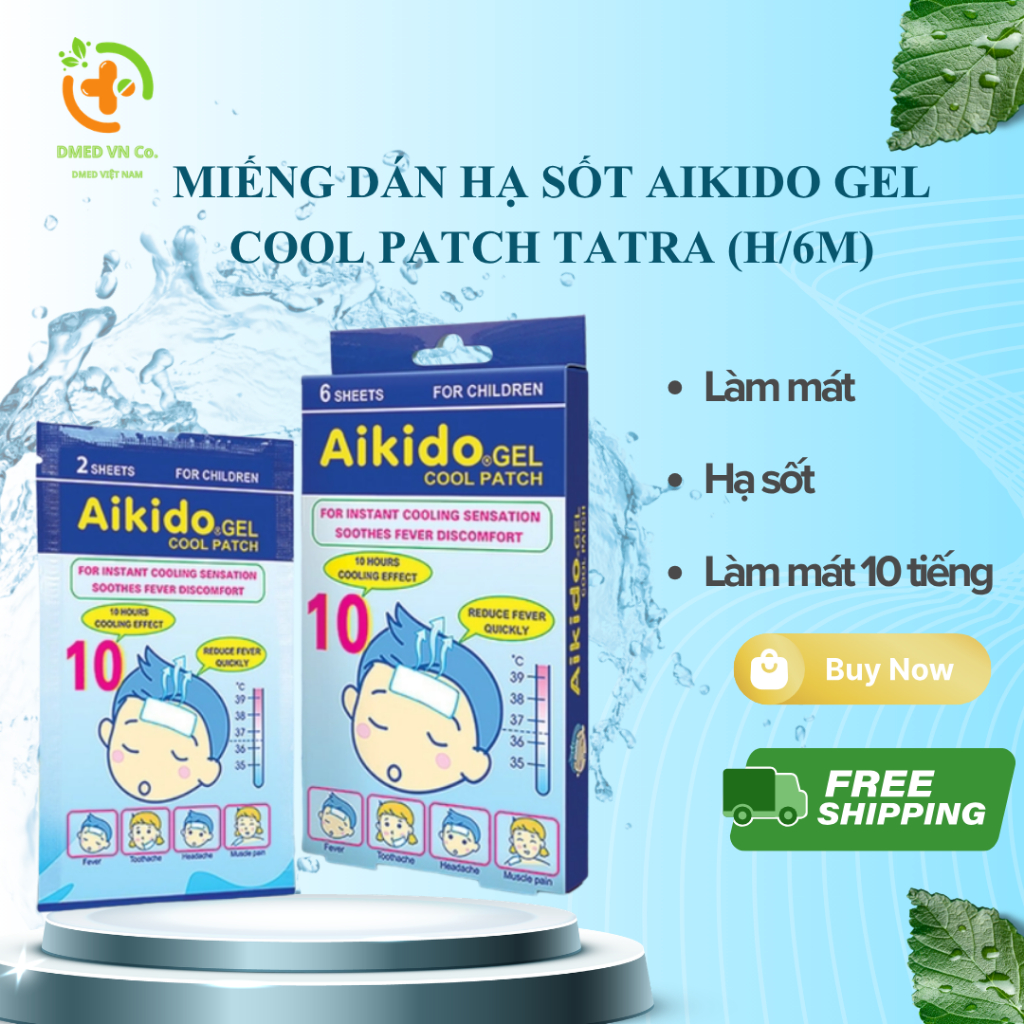 Miếng dán hạ sốt aikido gel cool patch tatra (h/6m) - Hạ sốt - Làm mát