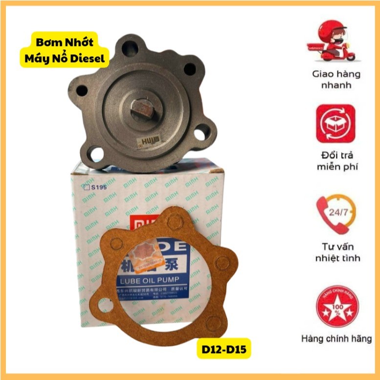 🎁Bơm Nhớt Máy Nổ Diesel D12-D15 Dùng Cho Động Cơ Diesel Máy Phát Điện