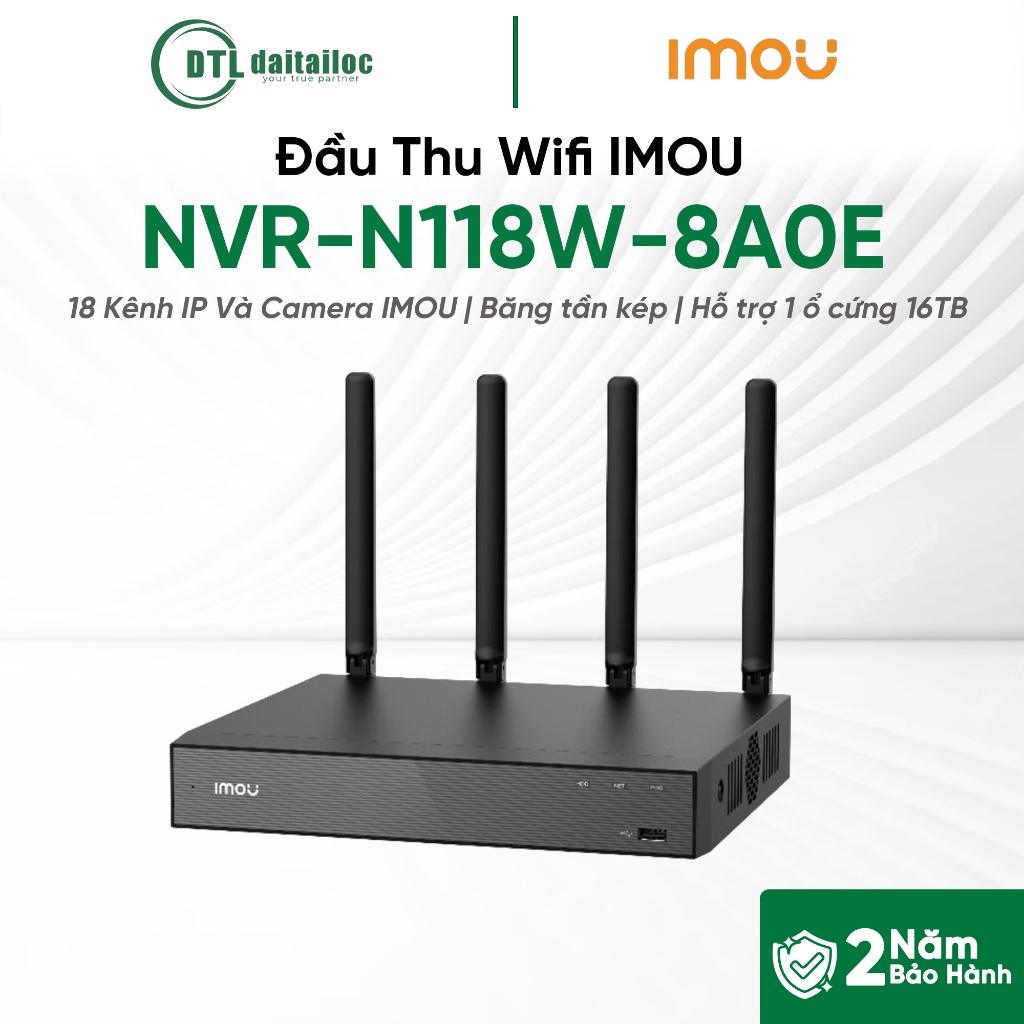 Đầu Thu Wifi Imou NVR-N118W-8A0E (18 Kênh IP/camera IMOU/1 Ổ Cứng 16TB) | Chính Hãng | Bảo Hành 24 T