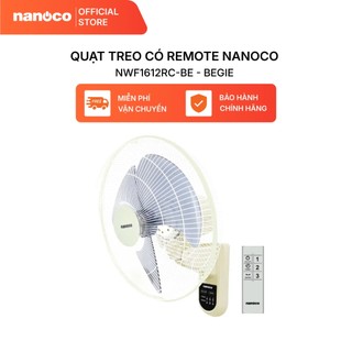 Quạt treo có remote Nanoco model NWF1612RC (3 cấp độ gió, bạc thau, công suất 47W, cánh 40cm)